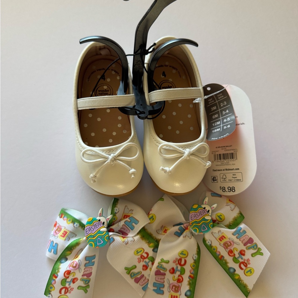 wonder nation white Girls Ballet Flats with Bow
